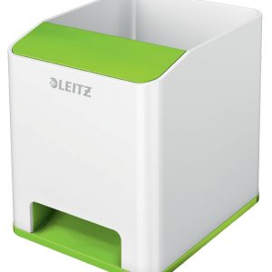 Suport instrumente de scris Leitz WOW, PS, cu amplificare sunet, culori duale, alb-verde