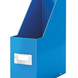 Suport vertical LEITZ WOW Click & Store, pentru documente, carton laminat, A4, albastru