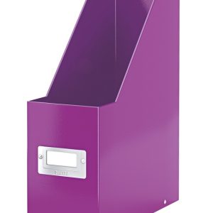 Suport vertical LEITZ WOW Click & Store, pentru documente, carton laminat, A4, mov