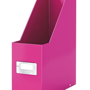 Suport vertical LEITZ WOW Click & Store, pentru documente, carton laminat, A4, roz