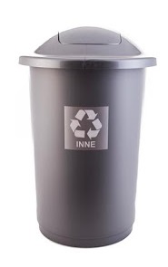 Cos plastic reciclare selectiva, capacitate 50l, PLAFOR Top - argintiu cu capac argintiu - altele