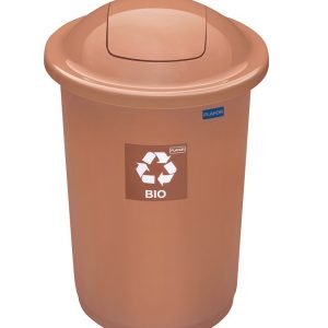 Cos plastic reciclare selectiva, capacitate 50l, PLAFOR Top - maro cu capac maro - bio