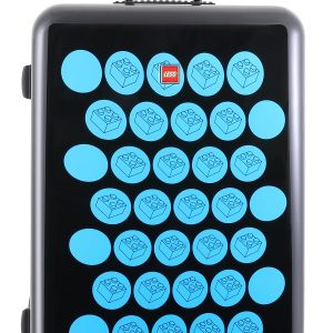 Troller 28 inch, material ABS, LEGO Brick Dots - negru cu puncte albastre