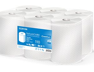 Rola prosop hartie alba, 2 straturi, 478 portii, 110m, 6role/bax, VELVETProfessional Comfort Maxi110