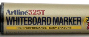 Marker pentru tabla de scris ARTLINE 525T, doua capete - varf rotund 2.0mm/tesit 5.0mm - negru