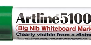 Marker pentru tabla de scris ARTLINE 5100A, corp metalic, varf rotund 5.0mm - verde